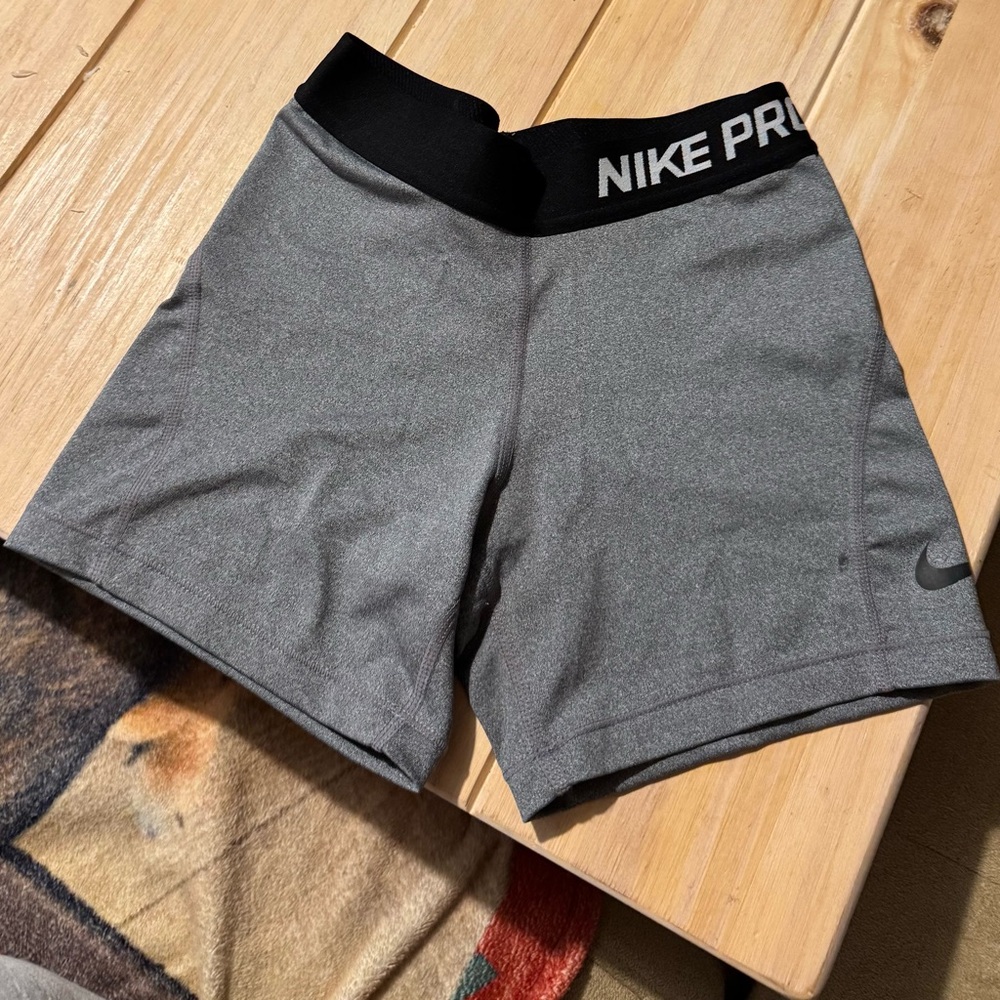 Nike Pro Women's Athletic Shorts in Gray and Black